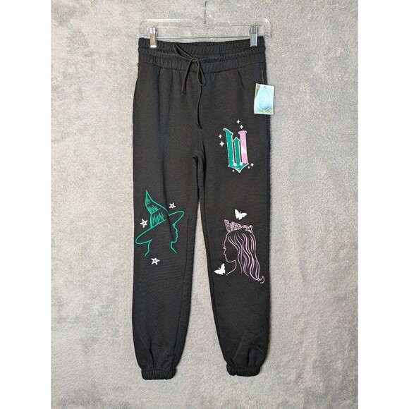 Wicked Elphaba Glinda Embroidered Sequins Black Jogger Sweatpants XXS NWT - Picture 9 of 9
